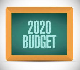 2020 budget chalkboard message