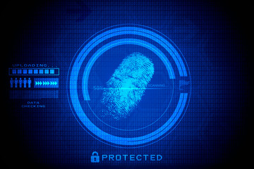 
Fingerprint Scanning Technology Concept 2d Illustration