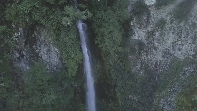 Beautiful slow motion waterfall coming from out of a native New Zealand forest. Just llike Lord of the Rings