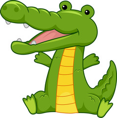 Naklejka premium Animal Crocodile Sit Illustration