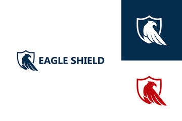 Naklejka premium Eagle Shield Logo szablon wektor, godło, koncepcja projektowa, kreatywny symbol, ikona