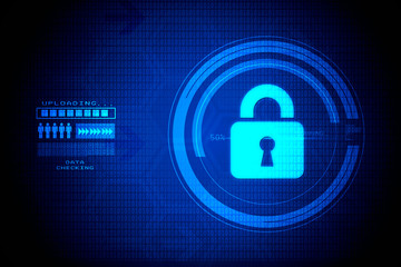 2d illustration Safety concept: Closed Padlock on digital background