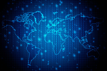 2d illustration world map abstract background