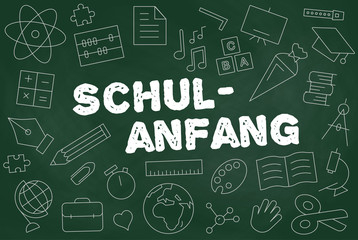 Schulanfang / Tafel mit Kreide Vector Illustration