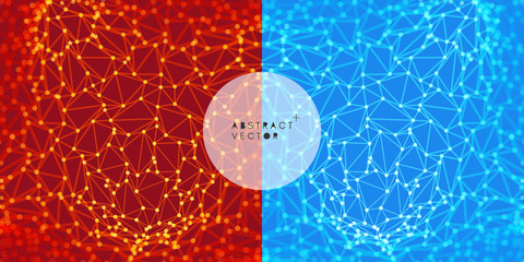 Lattice structure. Science or technology background. Graphic design. 3d grid surface. Abstract vector illustration.