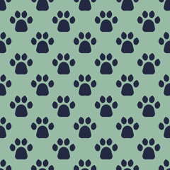 Naklejka na ściany i meble Cats Paw Print. Seamless animal pattern of paw footprint