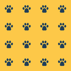 Cats Paw Print. Seamless animal pattern of paw footprint