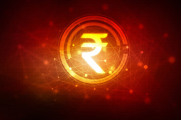 Rupee currency . 2D rendering illustration