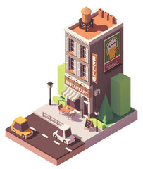 Vector isometric retro restaurant