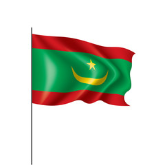 Mauritania flag, vector illustration on a white background