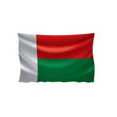 Madagascar flag, vector illustration on a white background