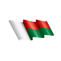 Madagascar flag, vector illustration on a white background