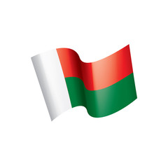 Madagascar flag, vector illustration on a white background
