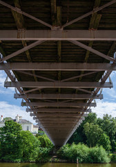 Suspension bridge seen from below