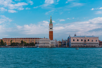 Venice, Italy - May 24, 2018: Beautiful architecture of a unique Venice. Postcard with a view of the city.