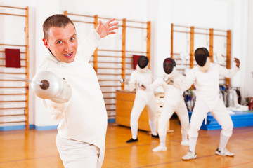 man fencer practicing effective fencing techniques