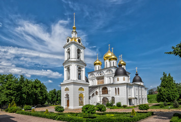 Fototapeta na wymiar Assumption Cathedral of the Dmitrov Kremlin. City of Dmitrov, Moscow region, Russia