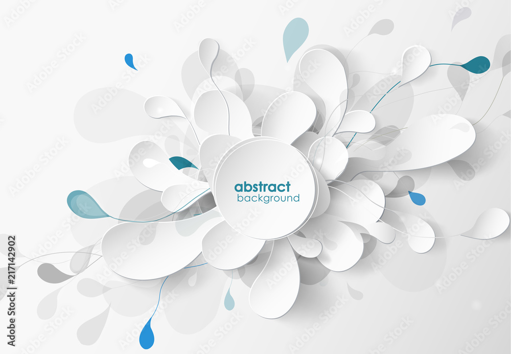 Canvas Prints abstract white and gray flower background with circles.