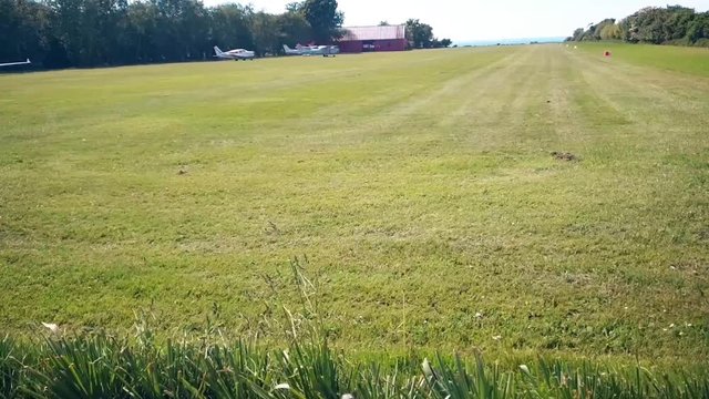 Green airport with sea view