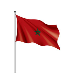 Morocco flag, vector illustration on a white background