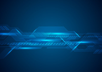 Dark blue technology futuristic background