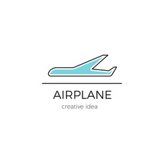 Logo template illustration for airline company, airport or travel agency.