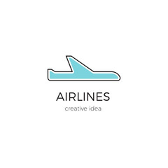 Logo template illustration for airline company, airport or travel agency.