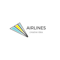 Logo template illustration for airline company, airport or travel agency.