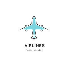 Logo template illustration for airline company, airport or travel agency.