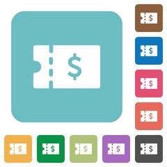 Dollar discount coupon rounded square flat icons