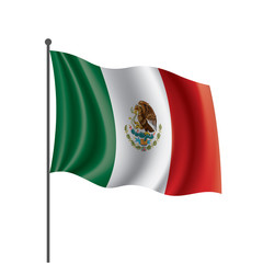 Mexican flag, vector illustration on a white background