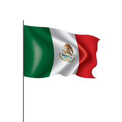 Mexican flag, vector illustration on a white background