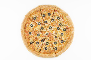 Pizza with tomatoes and olives