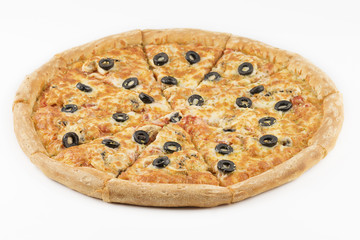 Pizza with tomatoes and olives