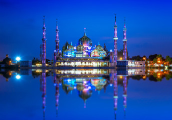View of crystal mosque in Kuala Terengganu, Malaysia
