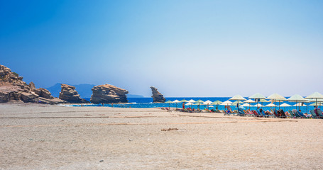 Fototapeta premium The beach of Triopetra with turquoise sea in Southern Crete, Greece