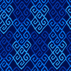 Ikat Ogee background - Ethnic folk seamless pattern