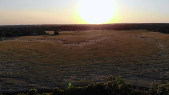 Dronen flight in Germany Brandenburg, flight in the sun