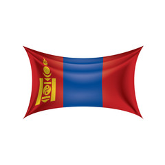 Mongolia flag, vector illustration on a white background