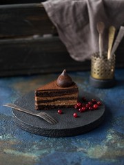 Piece of chocolate cake