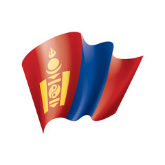 Obraz premium Mongolia flag, vector illustration on a white background