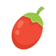 Goji berry isolated on white background, flat style vector illustration.