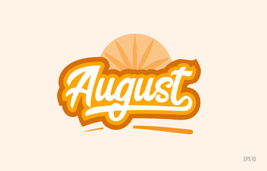 august orange color word text logo icon