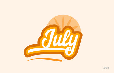 july orange color word text logo icon