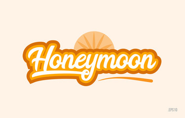honeymoon orange color word text logo icon