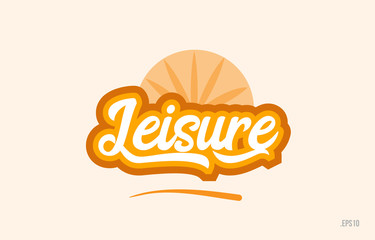 leisure orange color word text logo icon