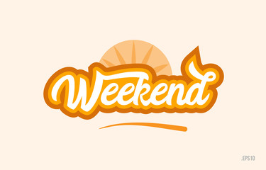 weekend orange color word text logo icon