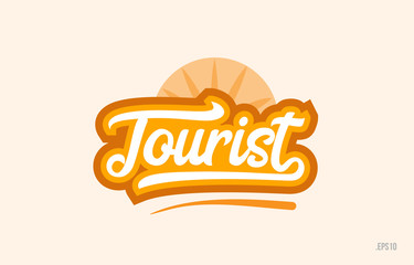 tourist orange color word text logo icon