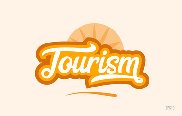 tourism orange color word text logo icon