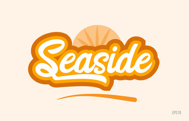 seaside orange color word text logo icon